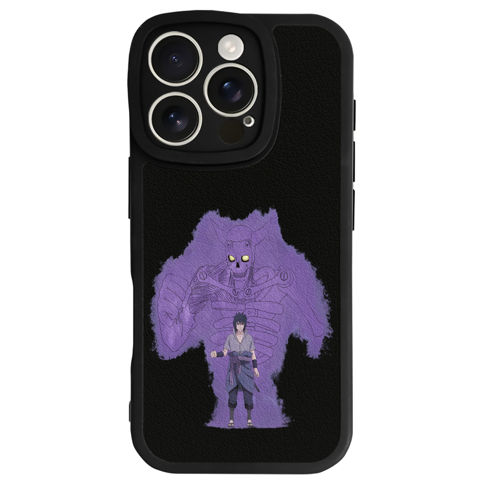 （画像用） NARUTO -ナルト- うちは サスケ Uchiha Sasuke 【iPhone 16シリーズ対応】シリコンスマホケース（レザー調） 材質：シリコン